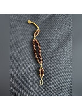 Guatemalan Genuine Amethyst & Gold Bead Bracelet